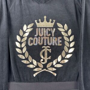 Juicy Couture Black Velour Jacket with Silver Emblem